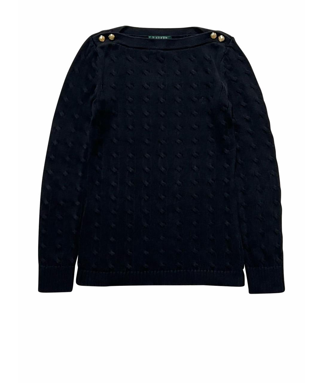 RALPH LAUREN Черный хлопковый джемпер / свитер, фото 1