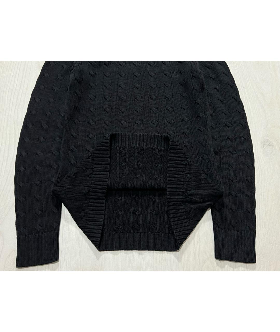 RALPH LAUREN Черный хлопковый джемпер / свитер, фото 7