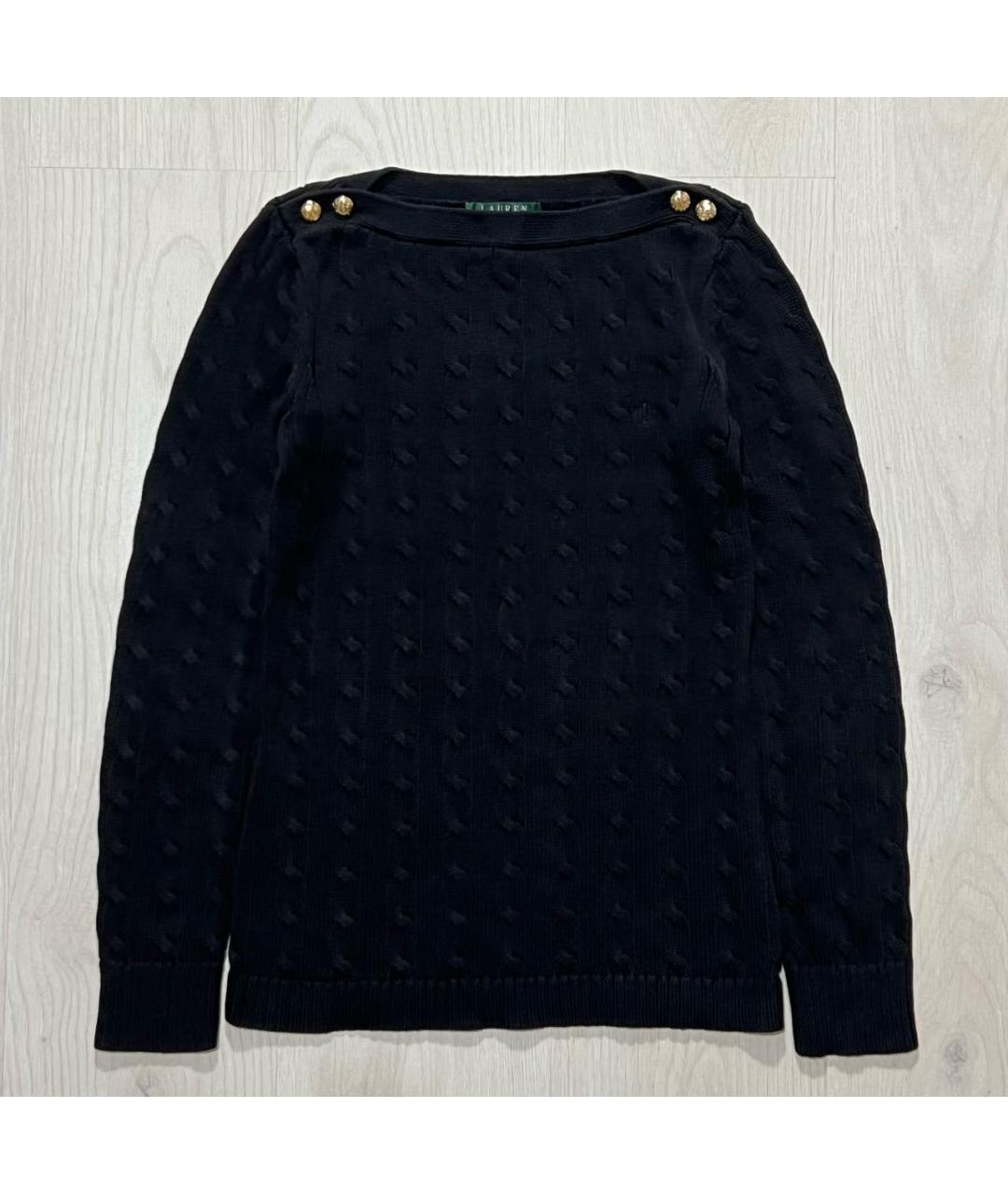 RALPH LAUREN Черный хлопковый джемпер / свитер, фото 8