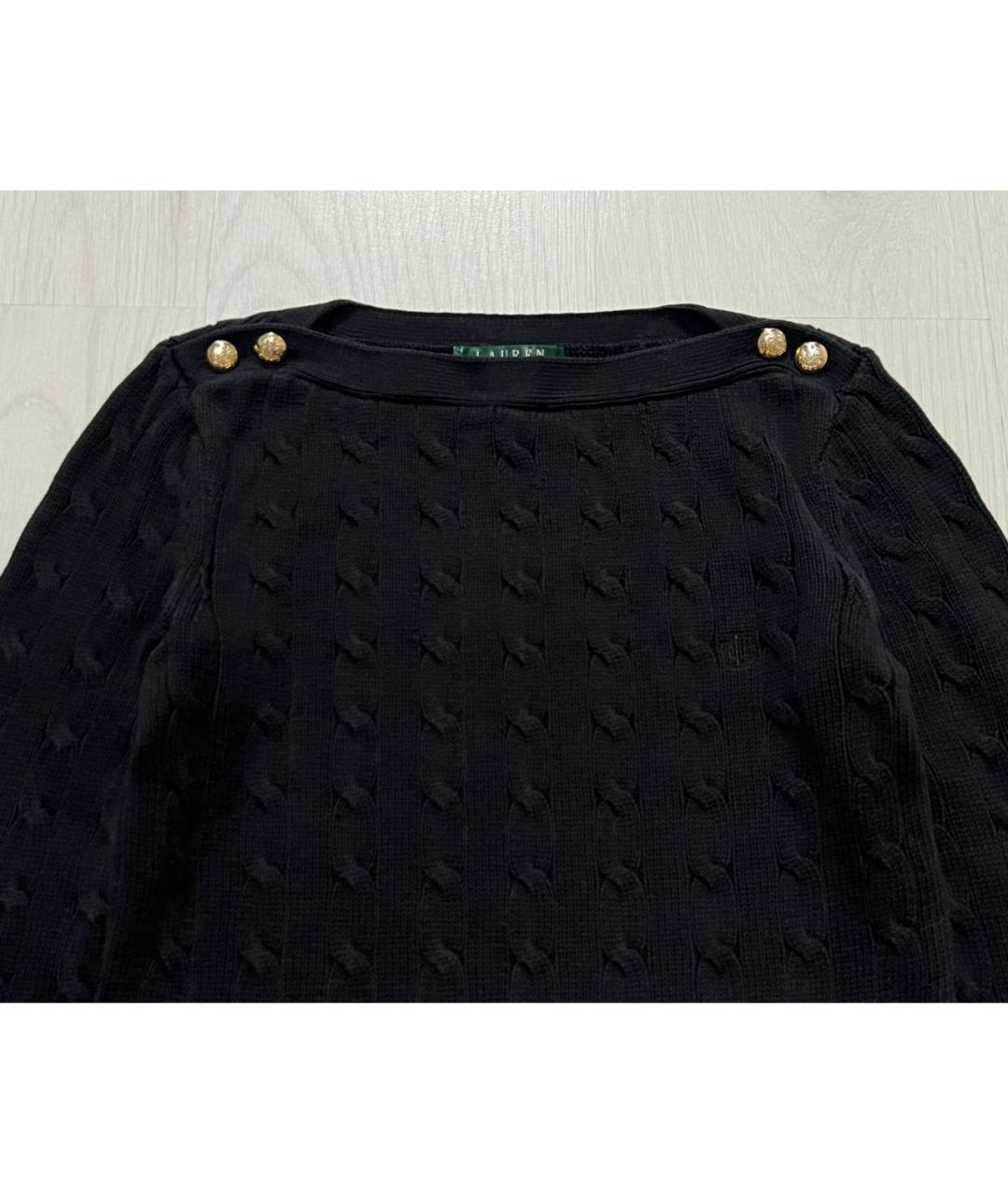 RALPH LAUREN Черный хлопковый джемпер / свитер, фото 3