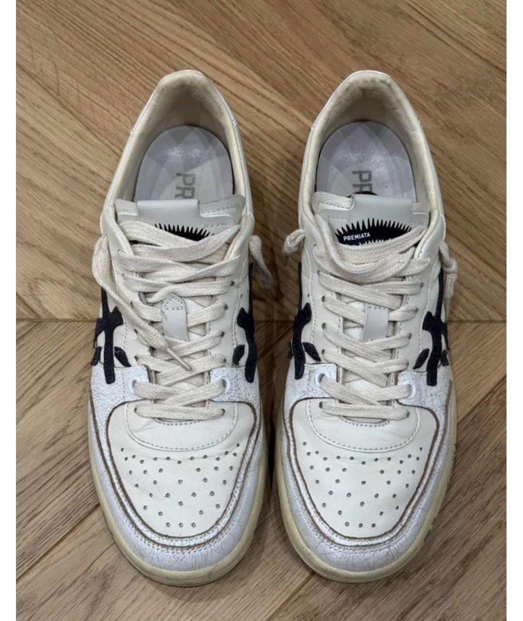 PREMIATA Белые кожаные низкие кроссовки / кеды, фото 2