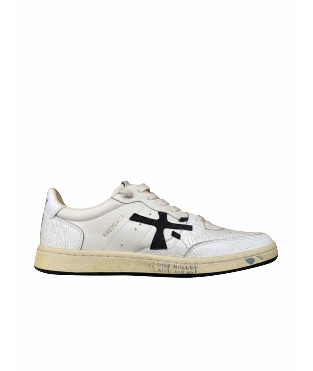 PREMIATA Белые кожаные низкие кроссовки / кеды, фото 1
