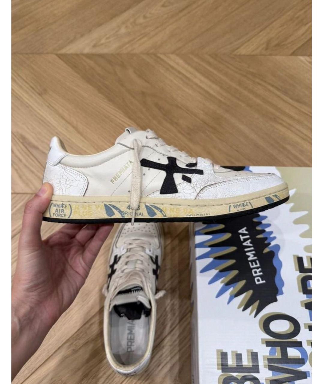 PREMIATA Белые кожаные низкие кроссовки / кеды, фото 6