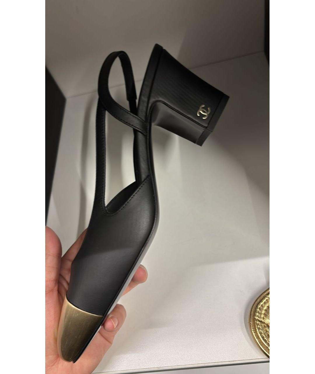 CHANEL Черные кожаные туфли, фото 2