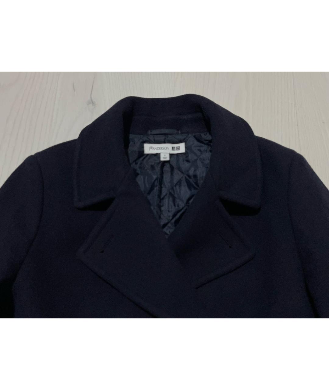 J.W.ANDERSON Темно-синее шерстяное пальто, фото 3