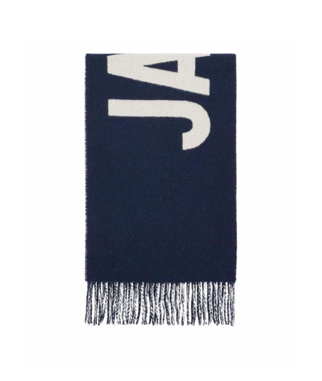 JACQUEMUS Темно-синий шерстяной шарф, фото 1