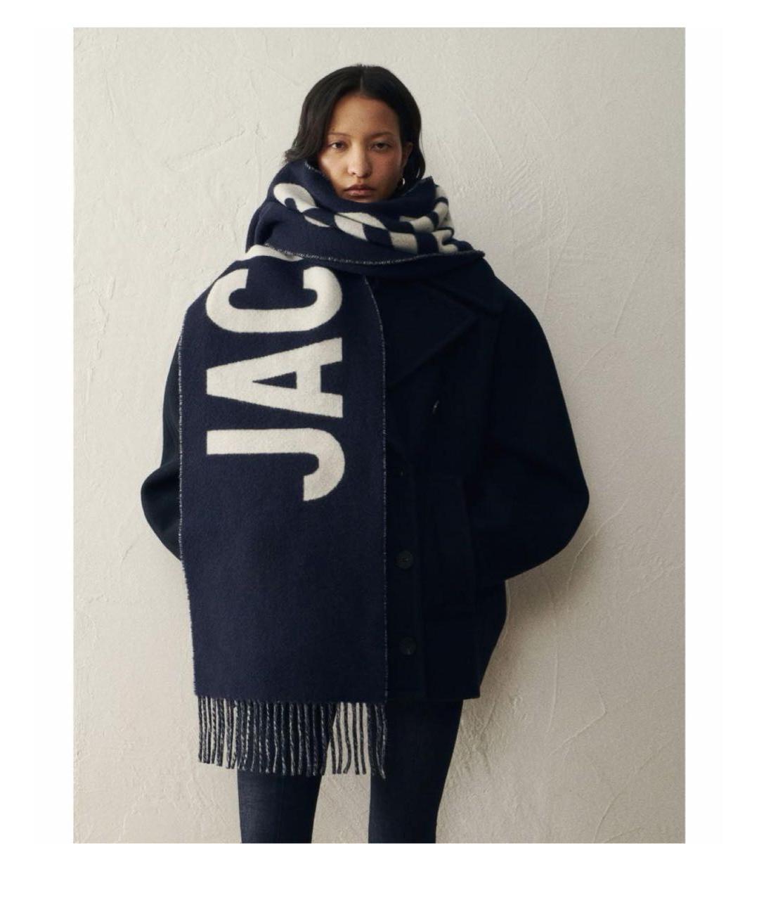 JACQUEMUS Темно-синий шерстяной шарф, фото 2