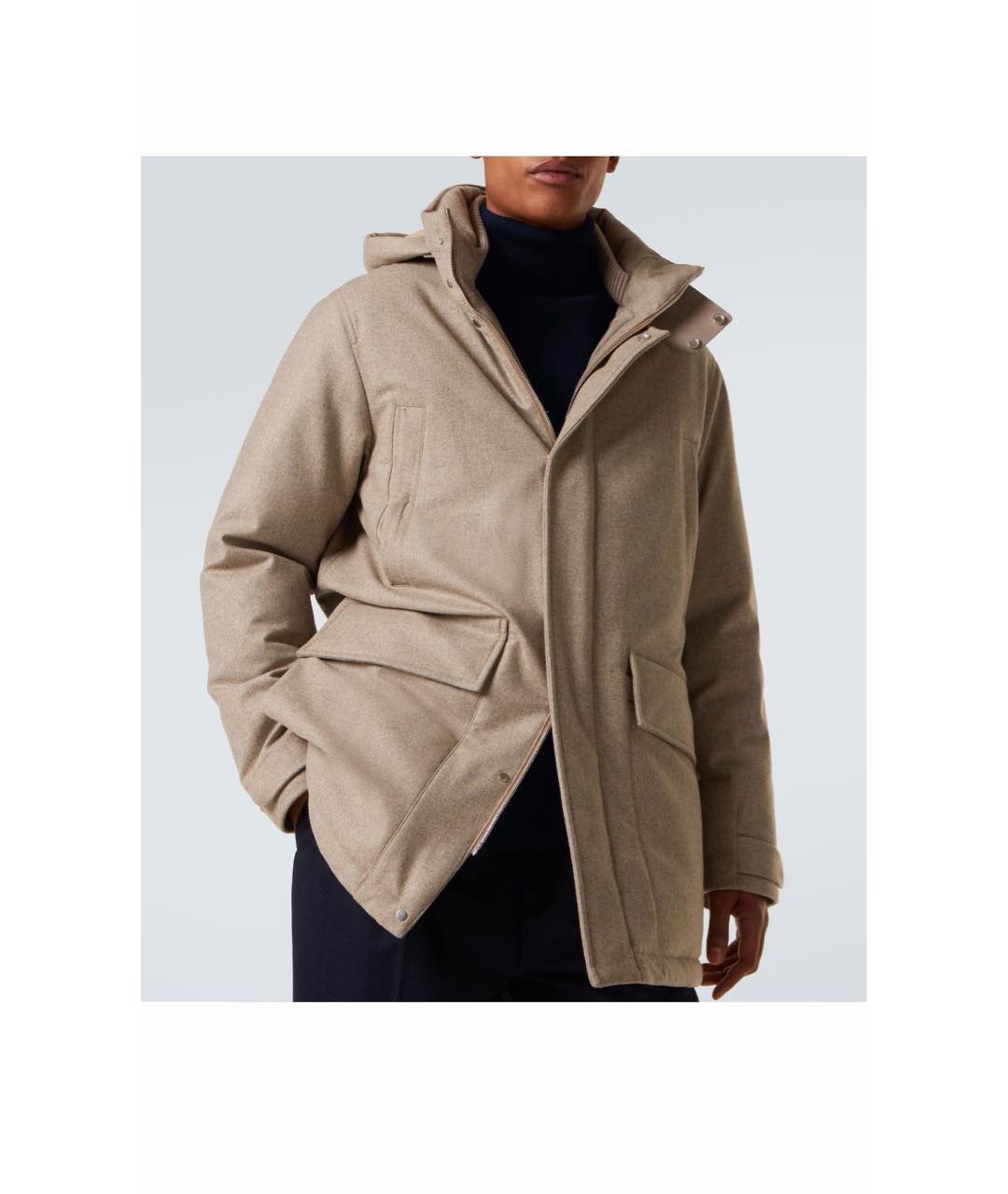 ZEGNA Бежевая шерстяная парка, фото 6