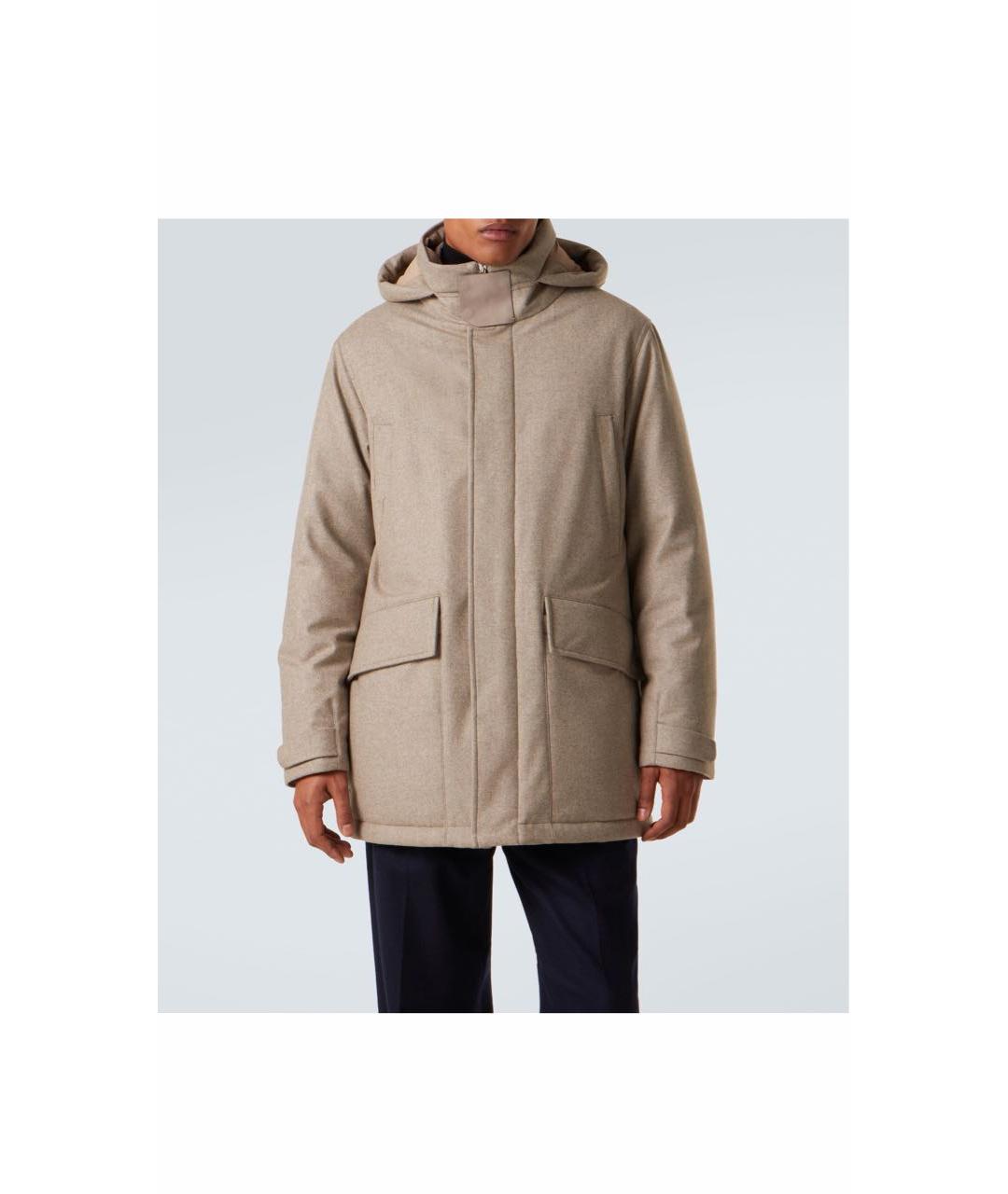 ZEGNA Бежевая шерстяная парка, фото 2