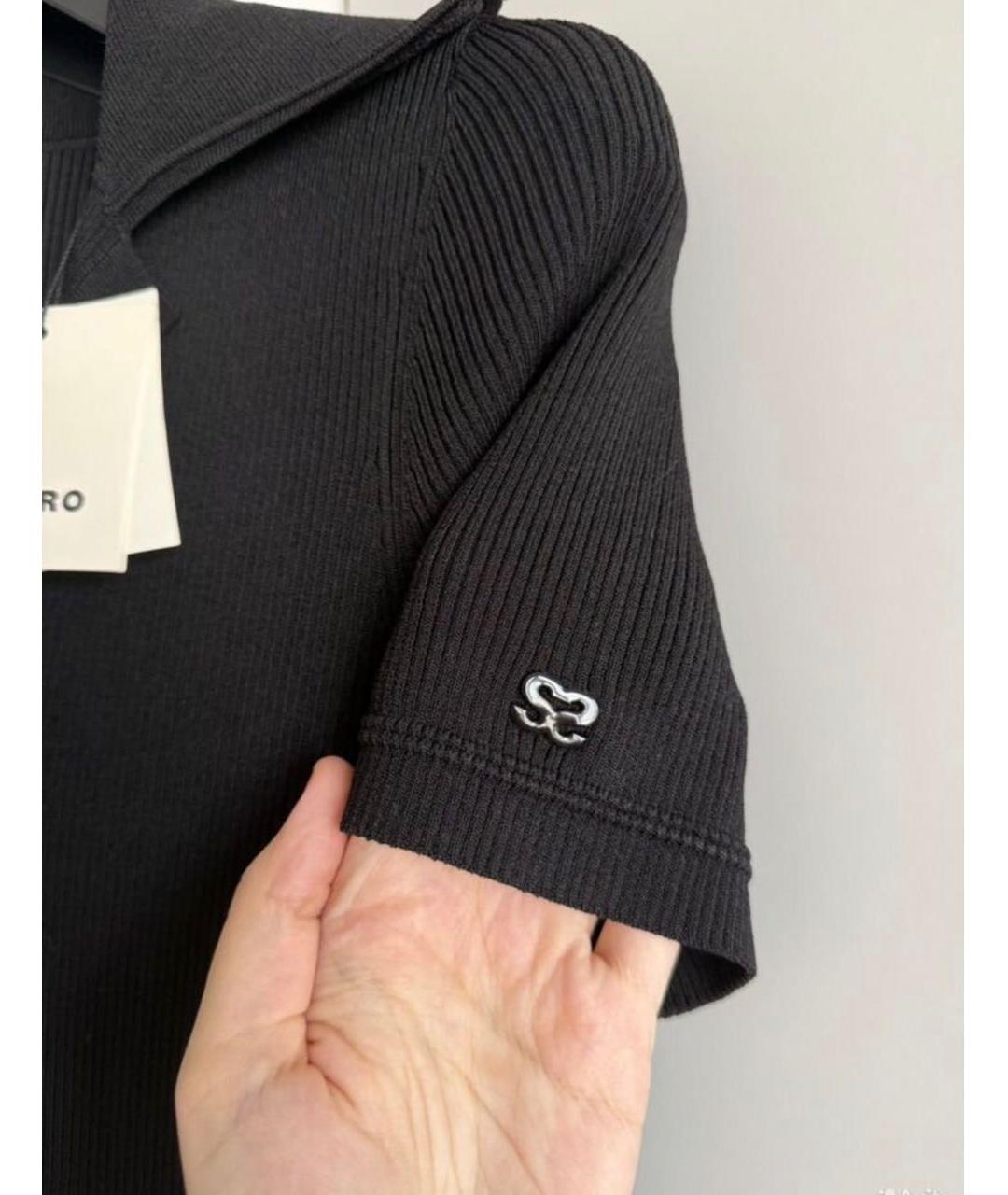 SANDRO Черное полиамидовое повседневное платье, фото 4