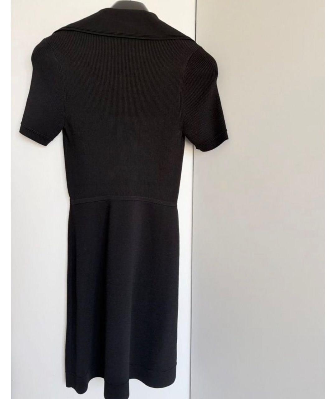 SANDRO Черное полиамидовое повседневное платье, фото 2
