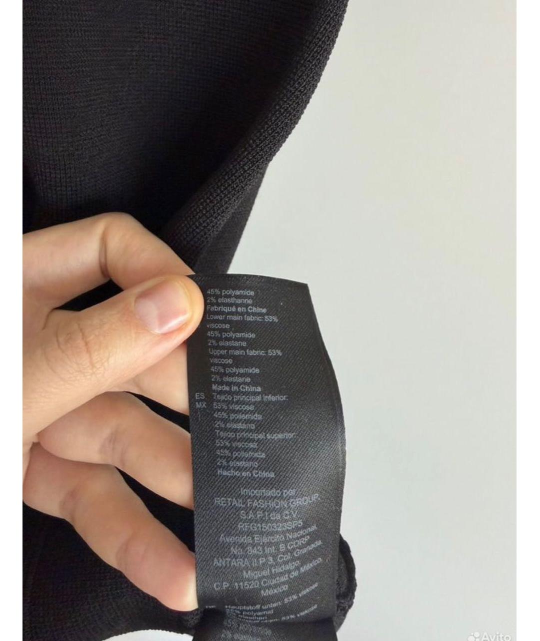 SANDRO Черное полиамидовое повседневное платье, фото 7