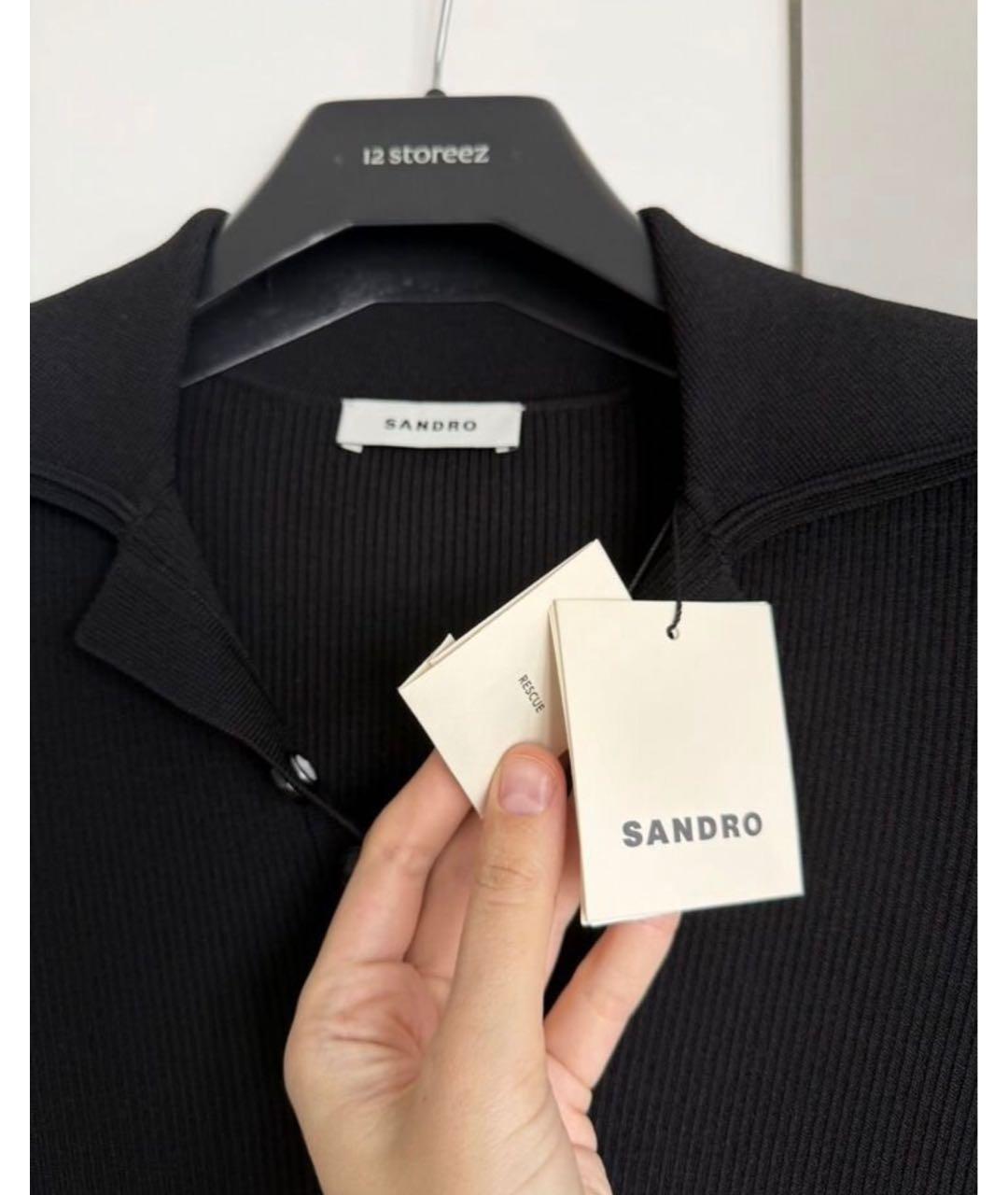 SANDRO Черное полиамидовое повседневное платье, фото 3