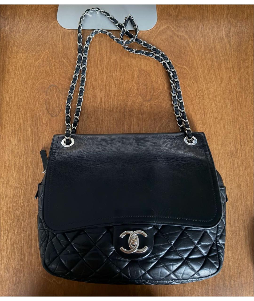 CHANEL Черная кожаная сумка через плечо, фото 9