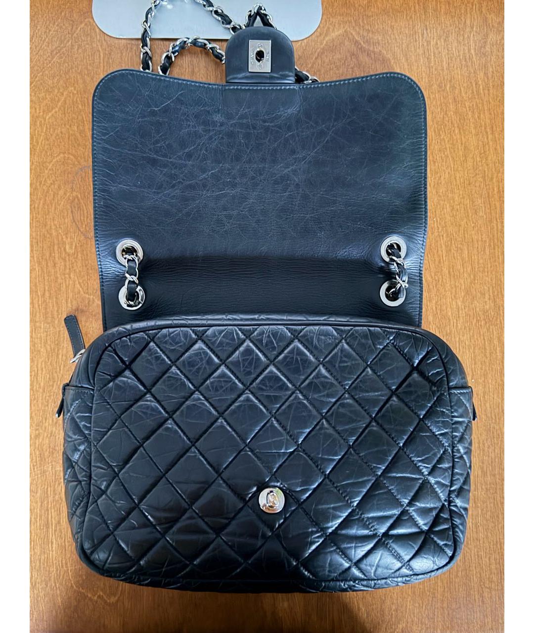 CHANEL Черная кожаная сумка через плечо, фото 2