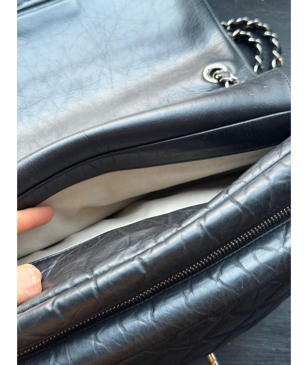 CHANEL Черная кожаная сумка через плечо, фото 7