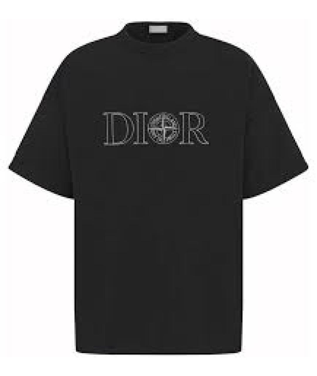 CHRISTIAN DIOR Темно-синяя хлопковая футболка, фото 1