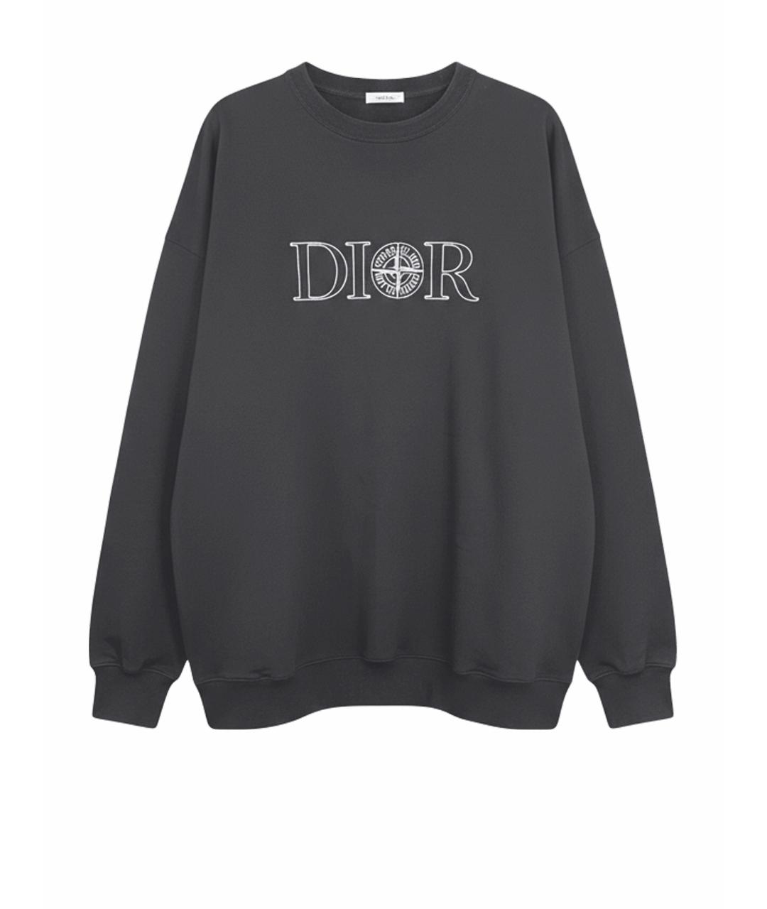 CHRISTIAN DIOR Темно-синяя хлопковая футболка, фото 1