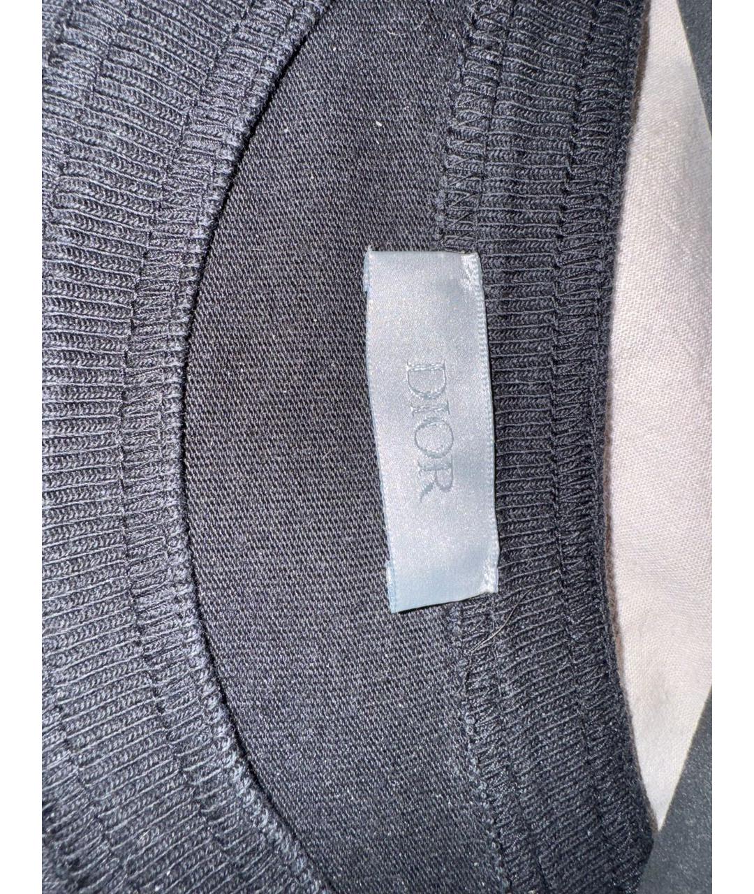 CHRISTIAN DIOR Темно-синяя хлопковая футболка, фото 3