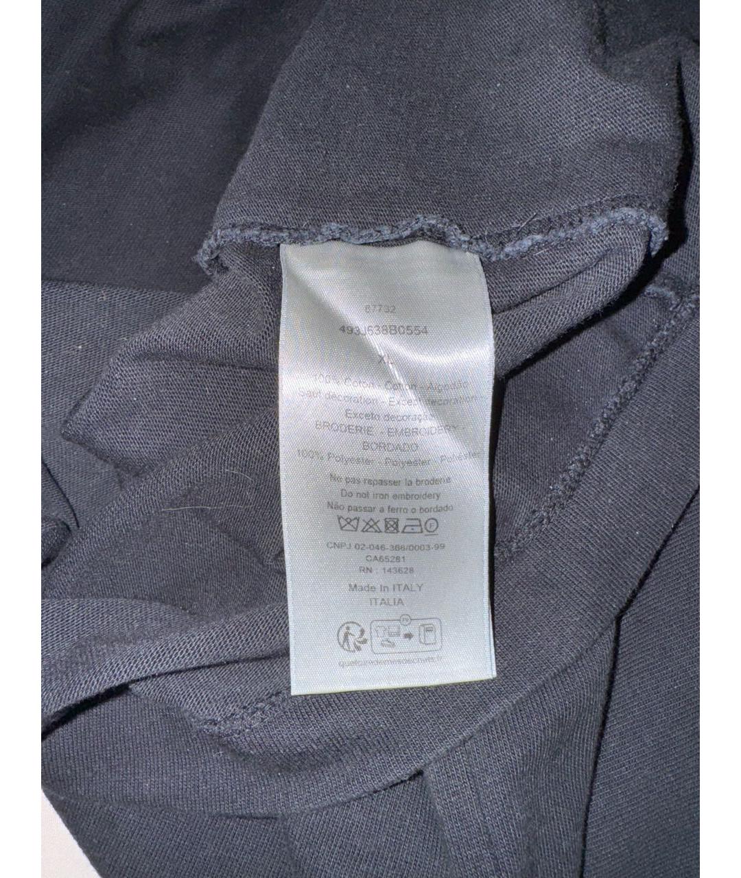 CHRISTIAN DIOR Темно-синяя хлопковая футболка, фото 4