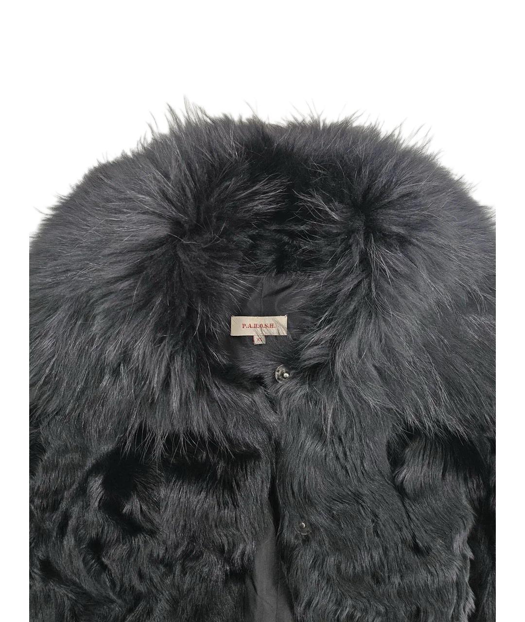 P.A.R.O.S.H. Черная меховая шуба, фото 6
