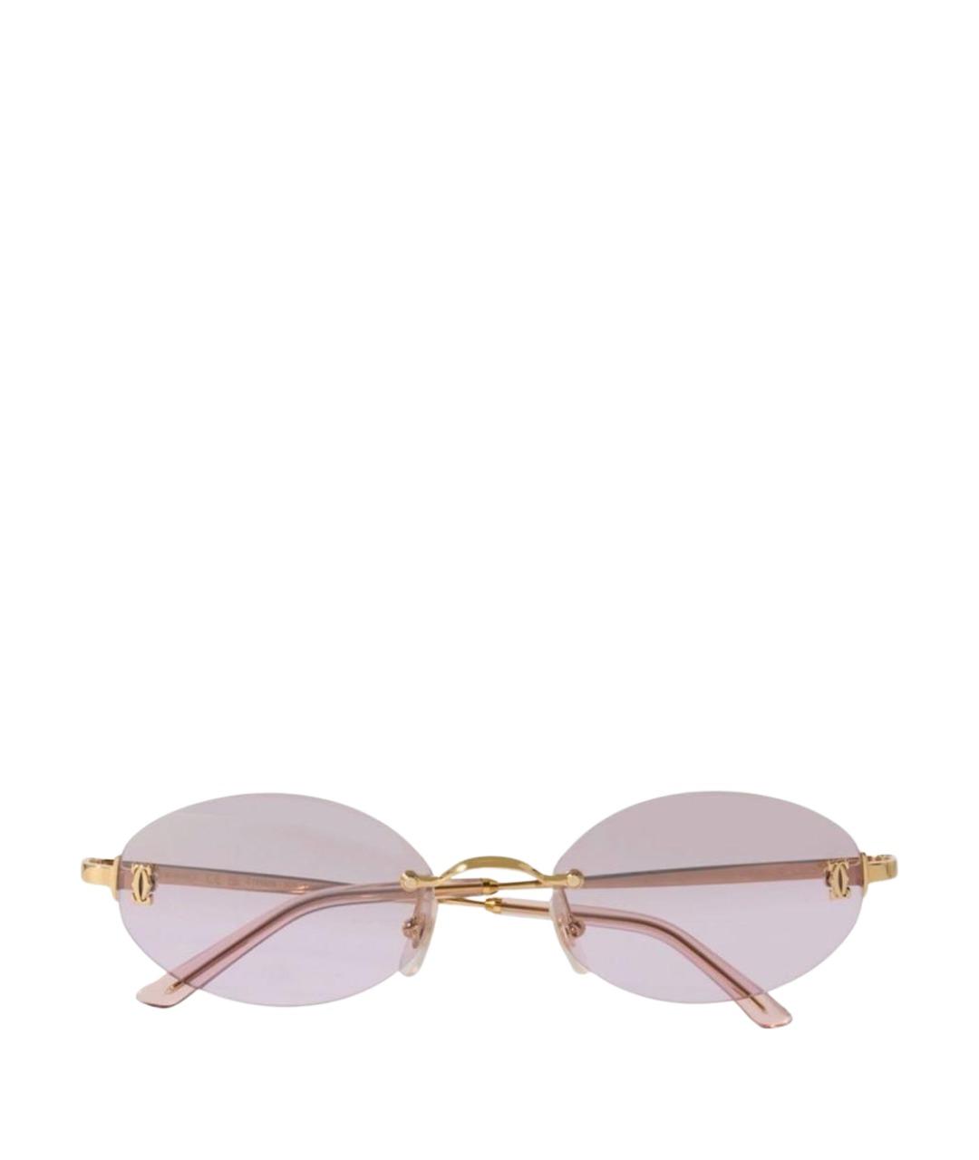 CARTIER Розовые металлические солнцезащитные очки, фото 1
