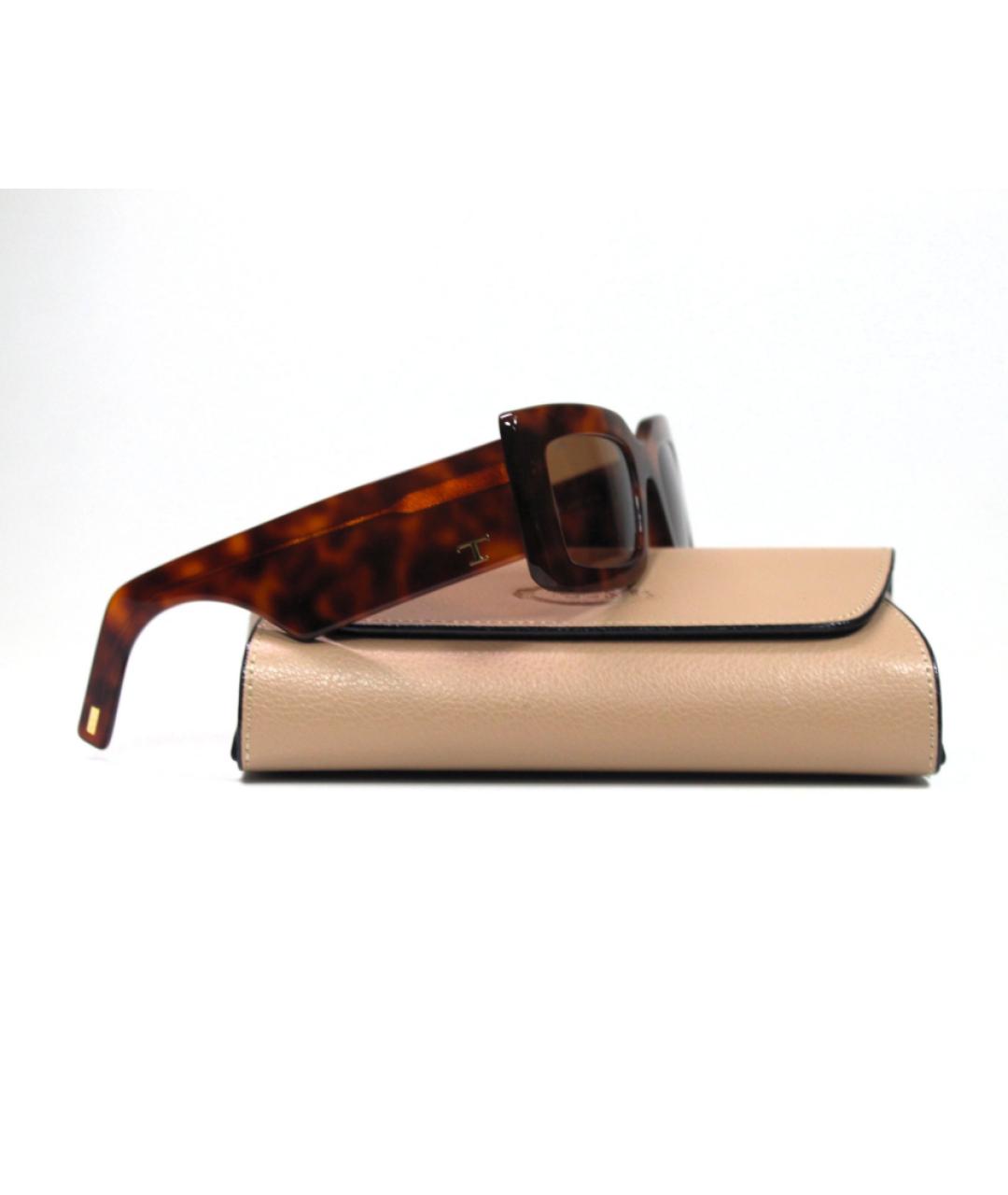 TOD'S Коричневые пластиковые солнцезащитные очки, фото 2