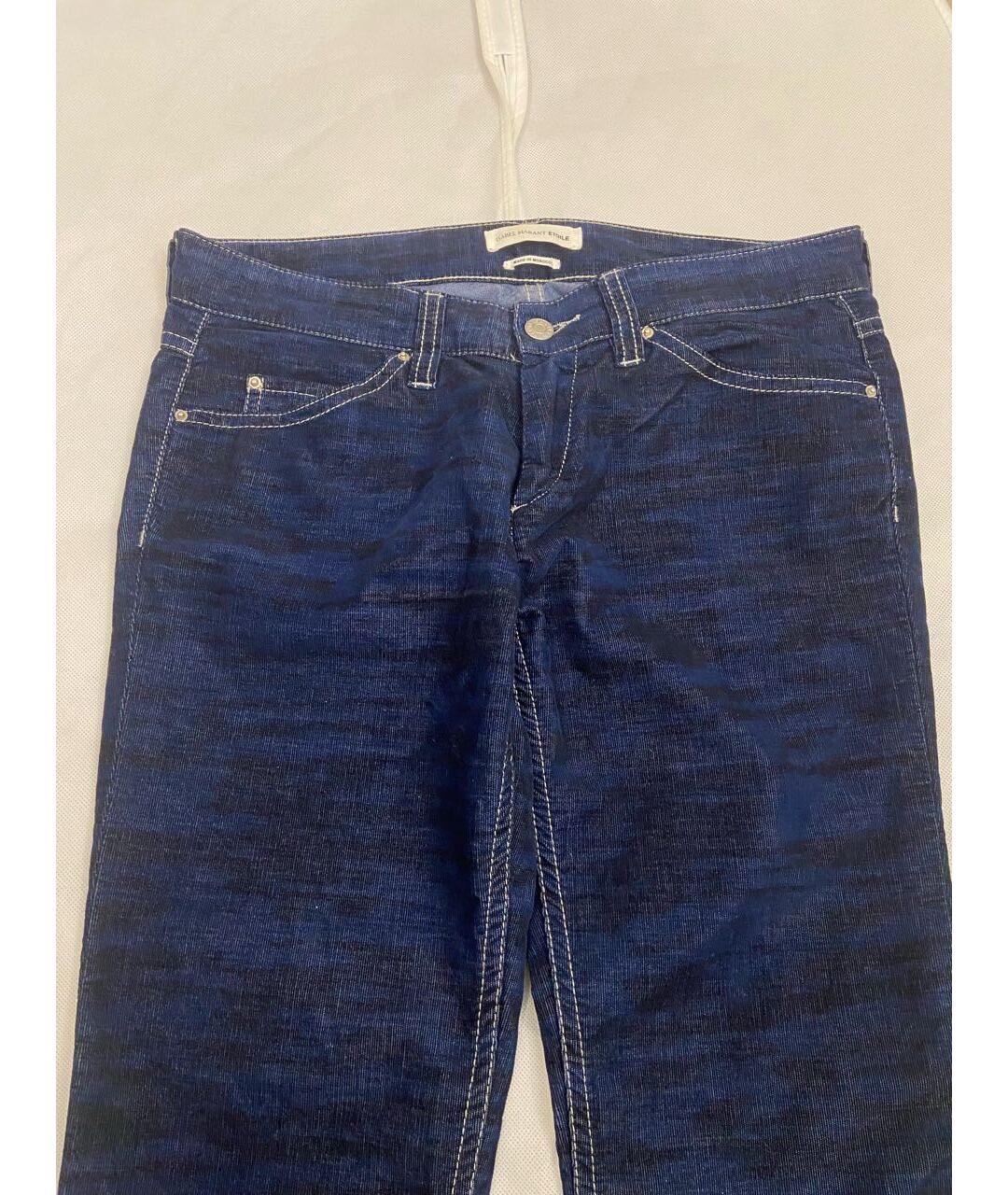 ISABEL MARANT ETOILE Темно-синие хлопко-полиэстеровые джинсы слим, фото 2