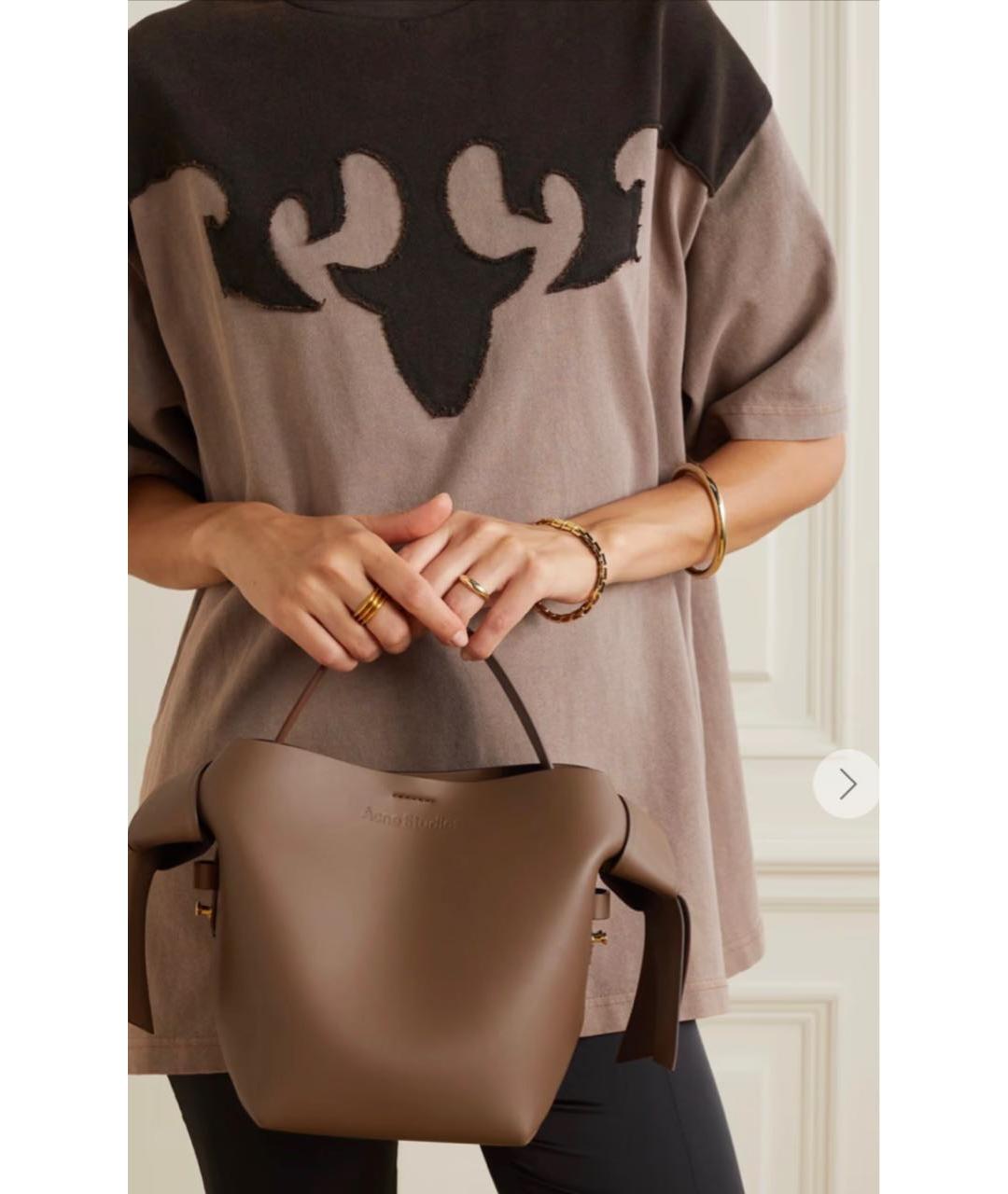 ACNE STUDIOS Коричневая кожаная сумка через плечо, фото 5