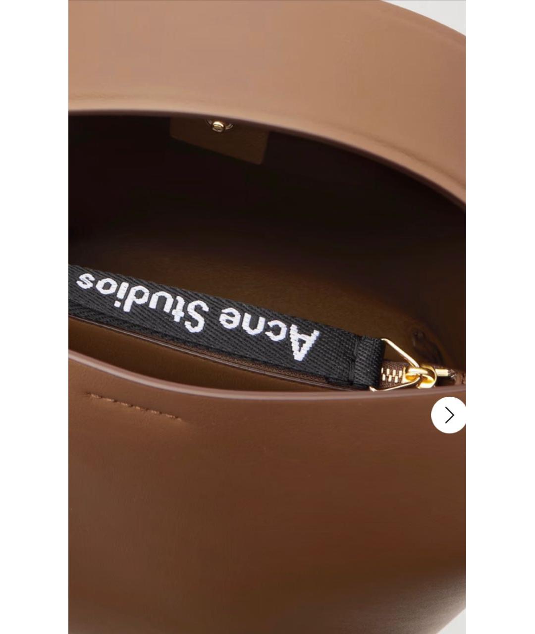 ACNE STUDIOS Коричневая кожаная сумка через плечо, фото 4