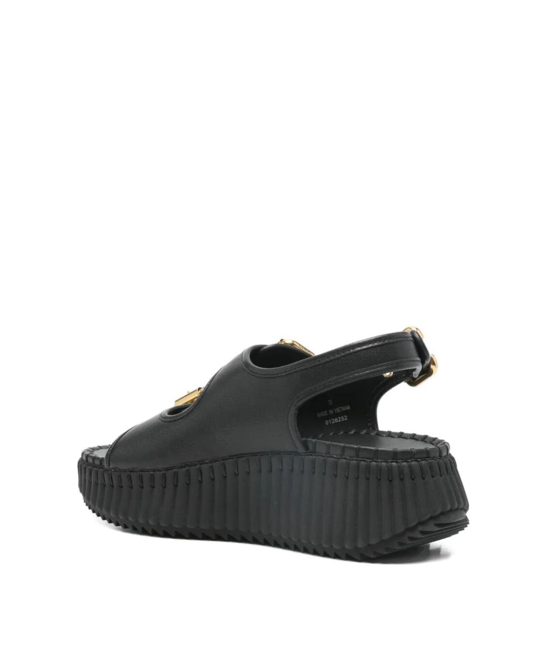 CHLOE Черные кожаные сандалии, фото 3