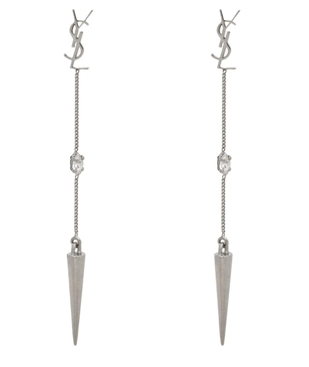 SAINT LAURENT Серебряные латунные серьги, фото 2