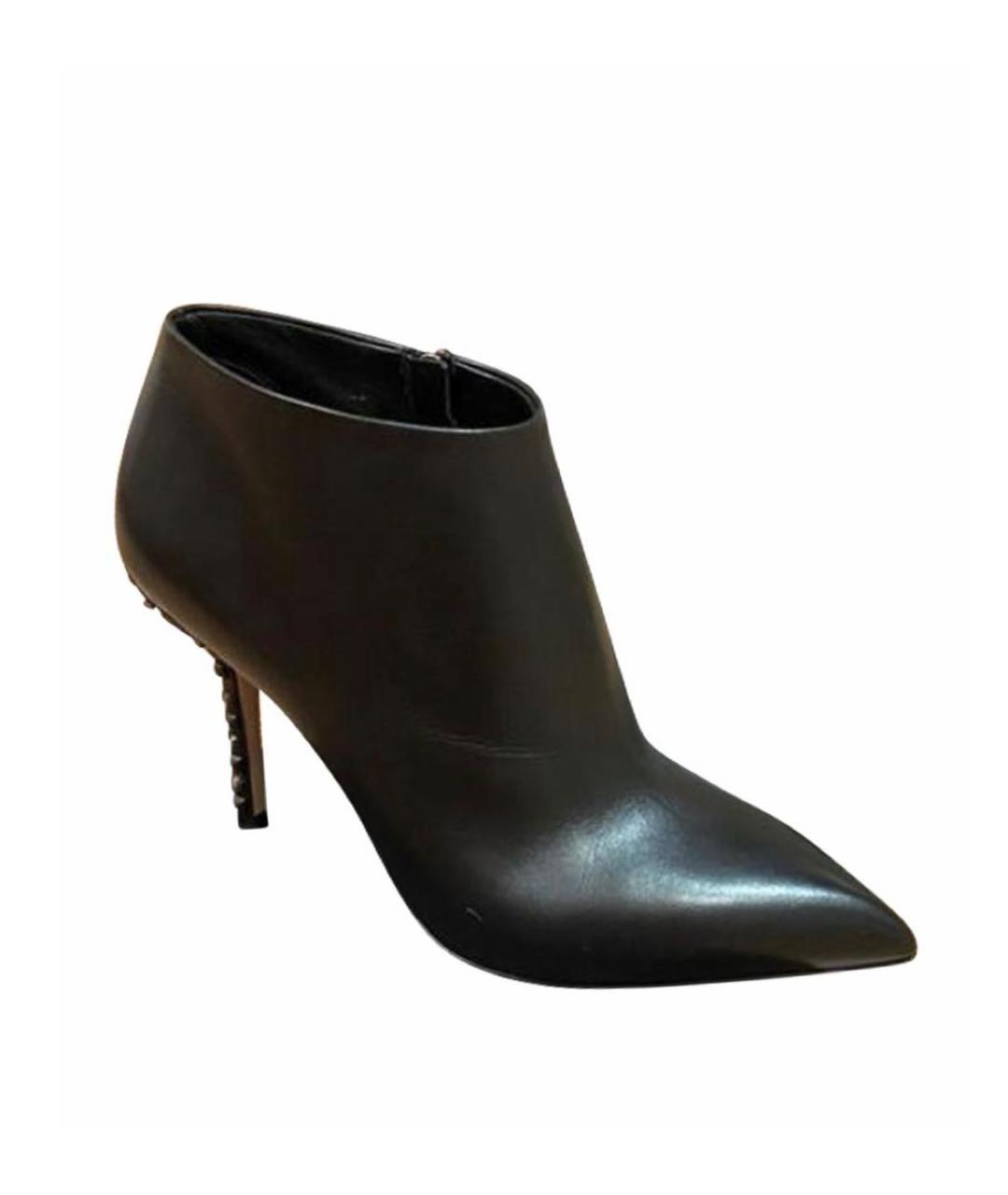 DOLCE&GABBANA Черные кожаные ботильоны, фото 1