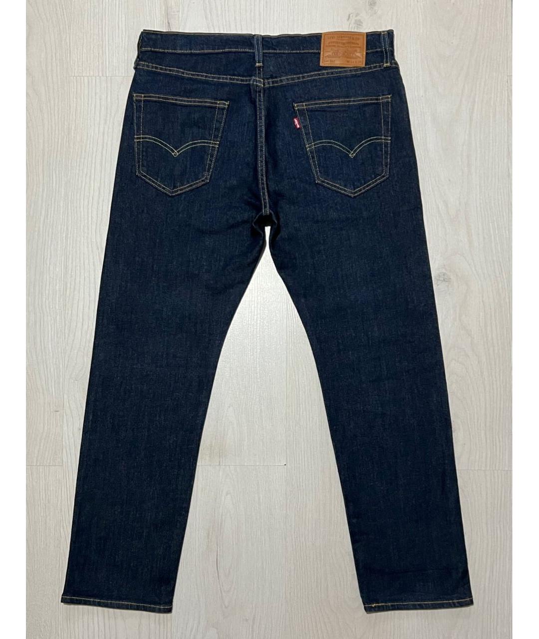 LEVI'S Темно-синие хлопко-полиэстеровые прямые джинсы, фото 2