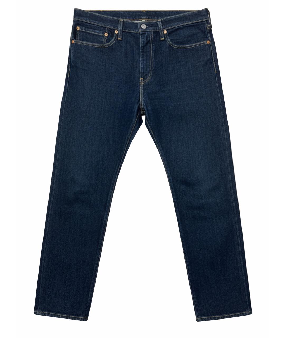 LEVI'S Темно-синие хлопко-полиэстеровые прямые джинсы, фото 1