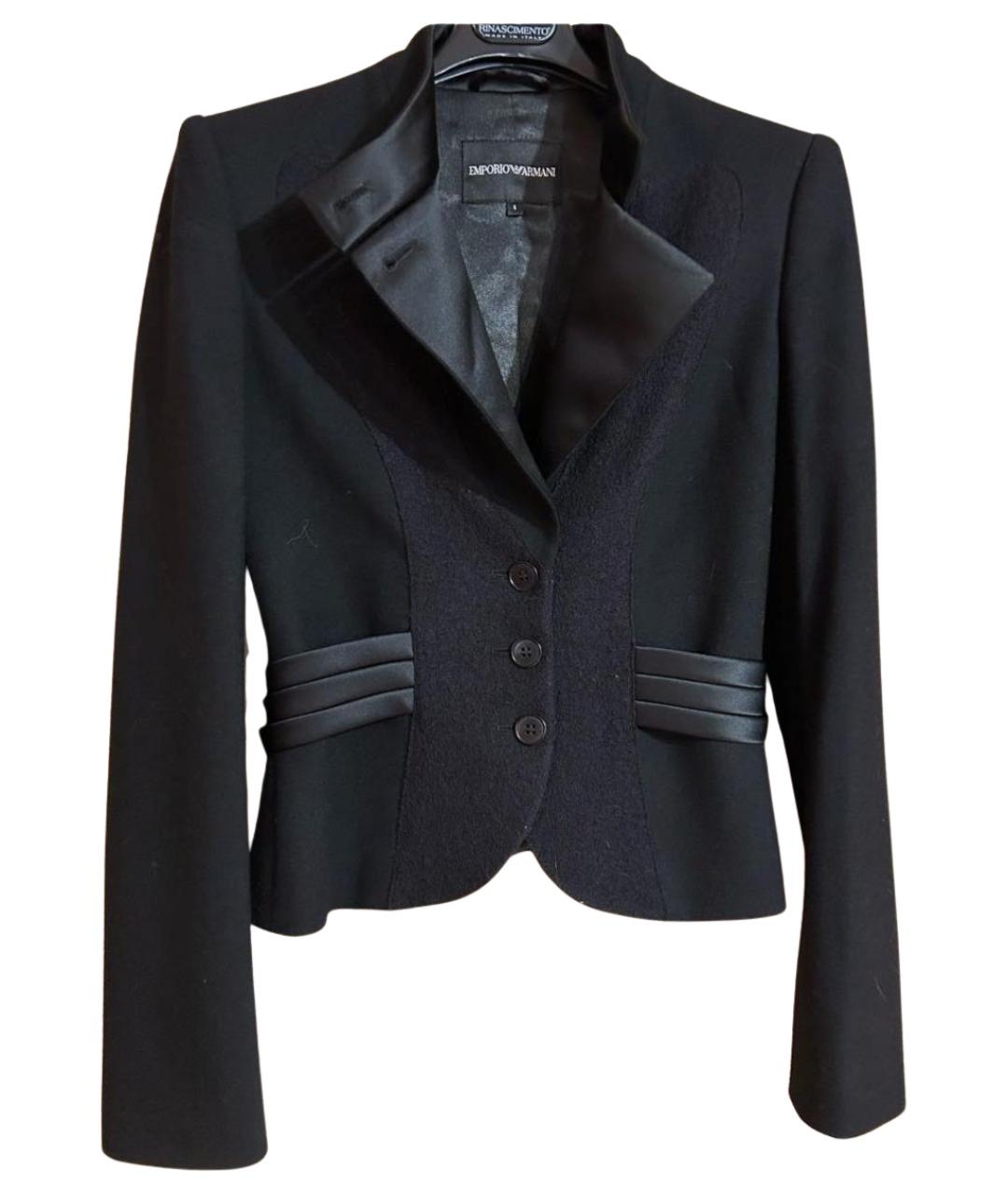 EMPORIO ARMANI Черный шерстяной жакет/пиджак, фото 9