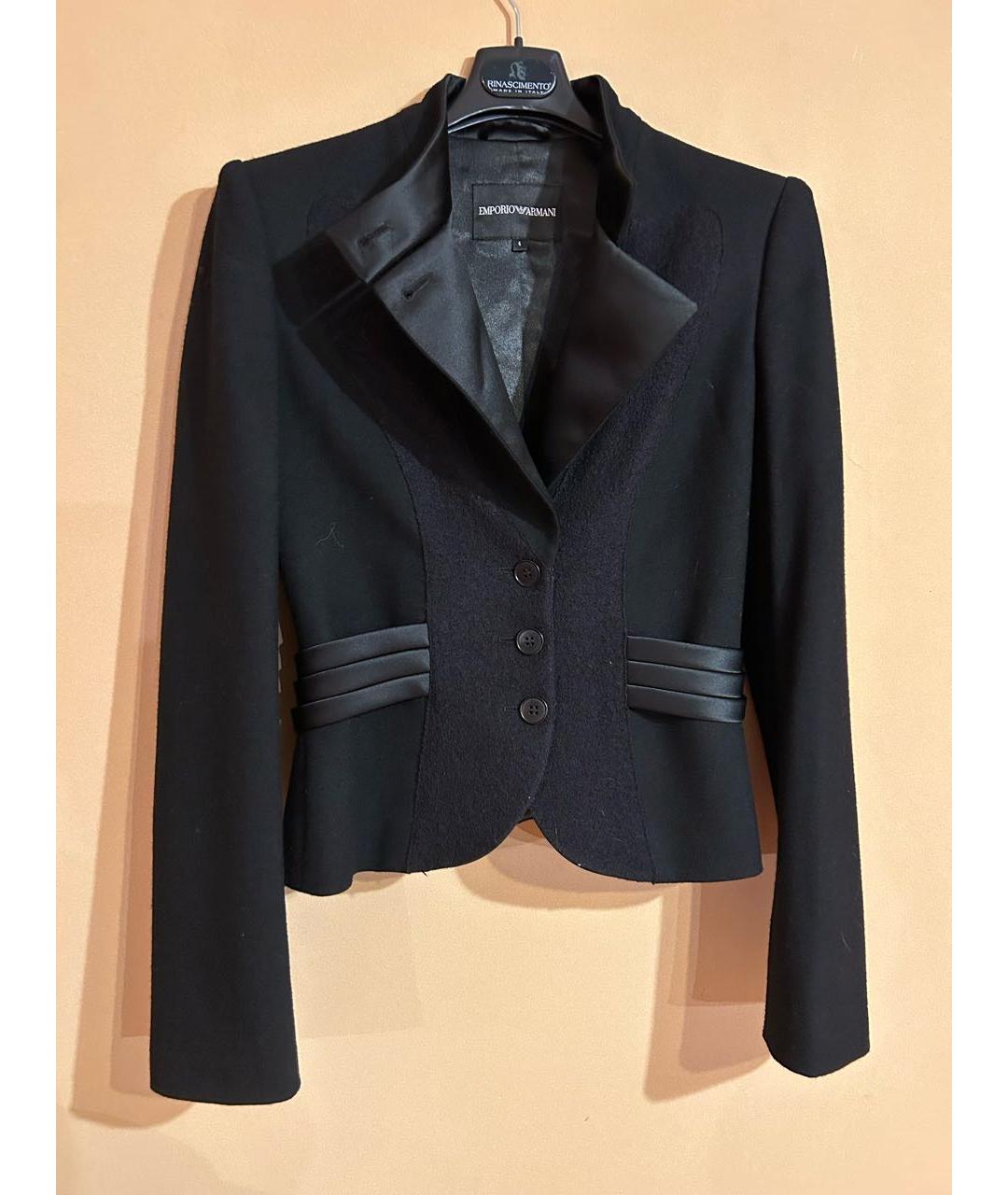 EMPORIO ARMANI Черный шерстяной жакет/пиджак, фото 8