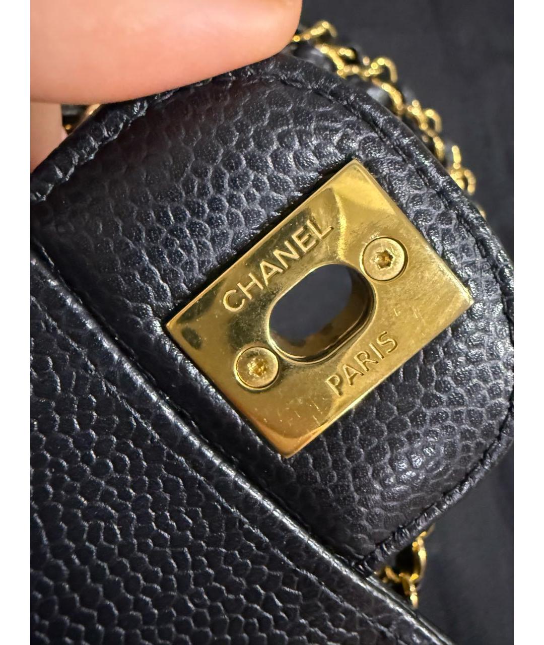 CHANEL Черная кожаная сумка через плечо, фото 6