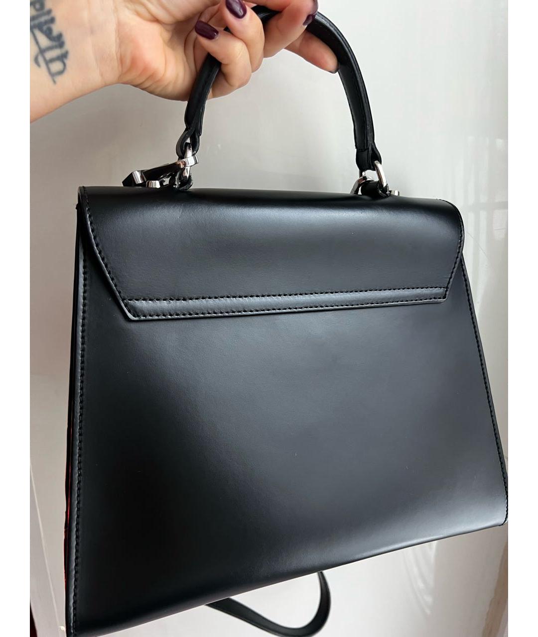 COCCINELLE Черная кожаная сумка с короткими ручками, фото 4