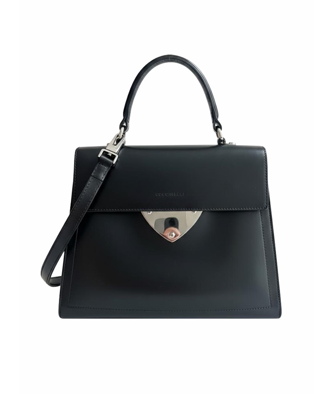 COCCINELLE Черная кожаная сумка с короткими ручками, фото 1