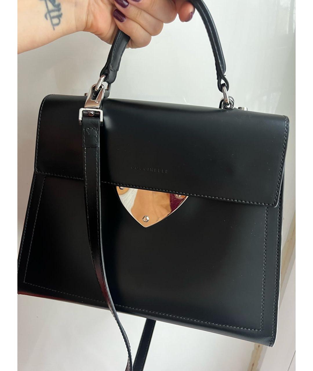 COCCINELLE Черная кожаная сумка с короткими ручками, фото 7