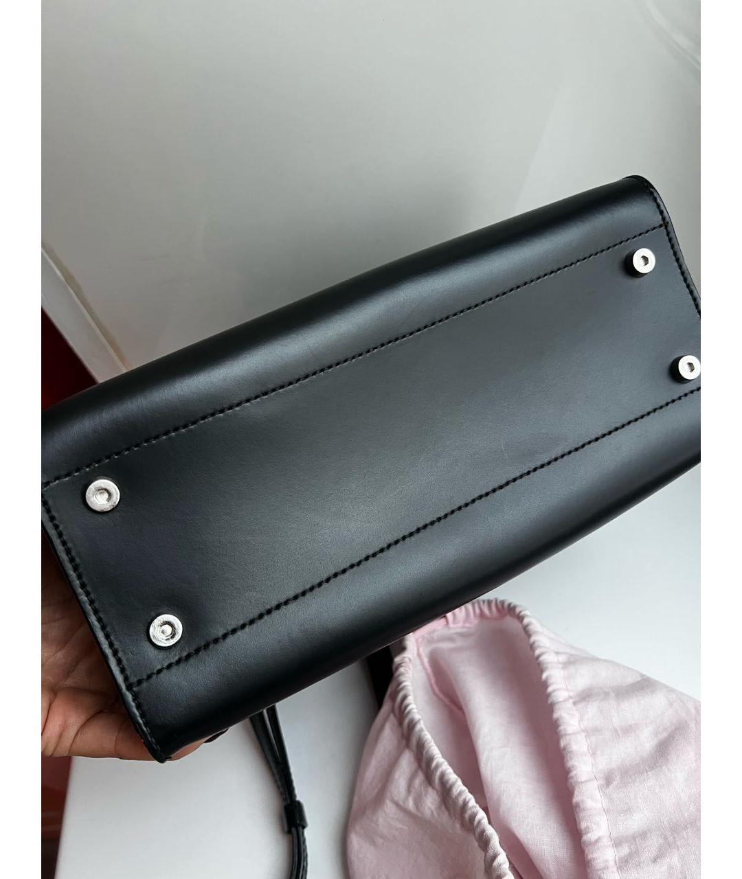 COCCINELLE Черная кожаная сумка с короткими ручками, фото 3