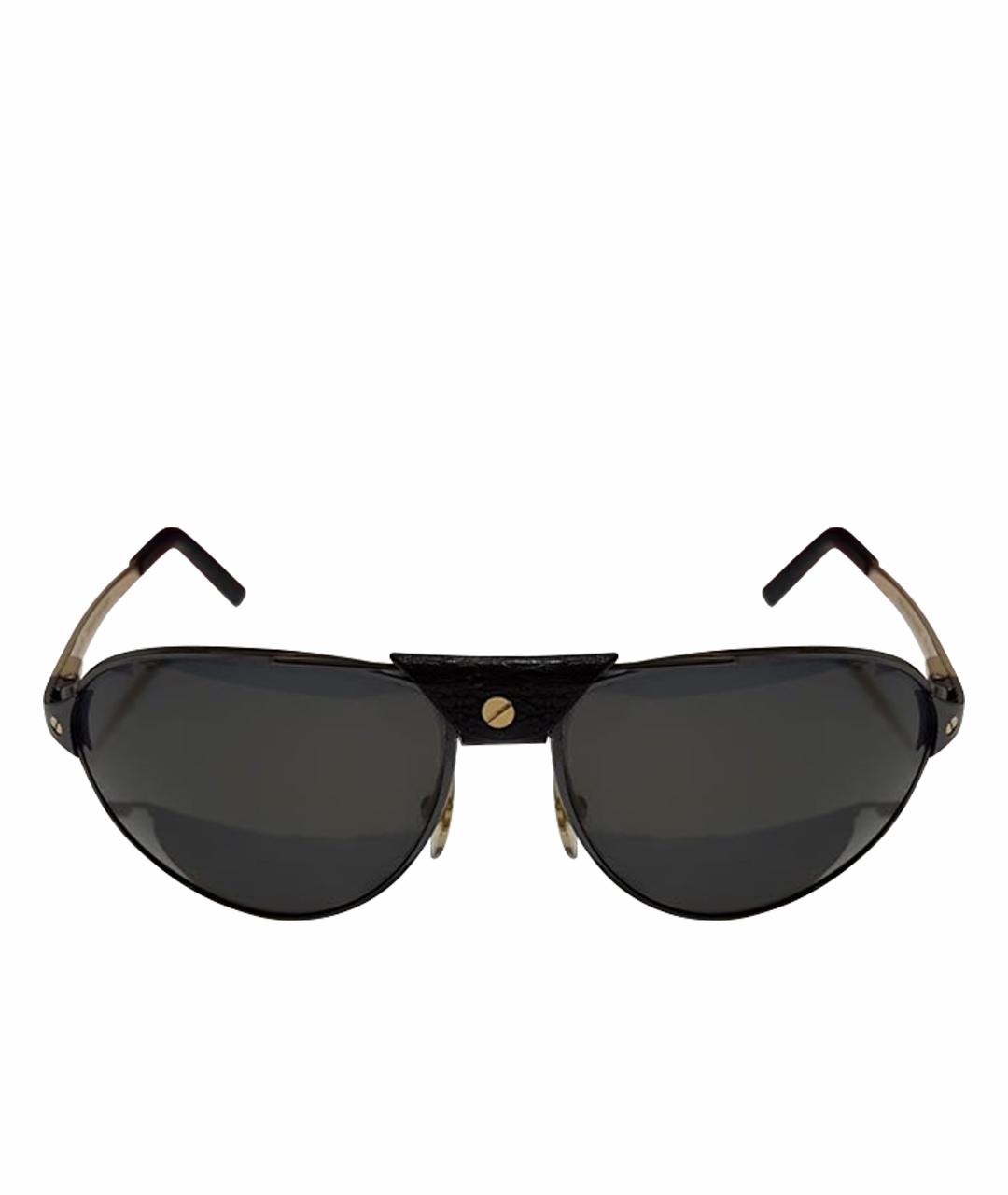 CARTIER Черные металлические солнцезащитные очки, фото 1