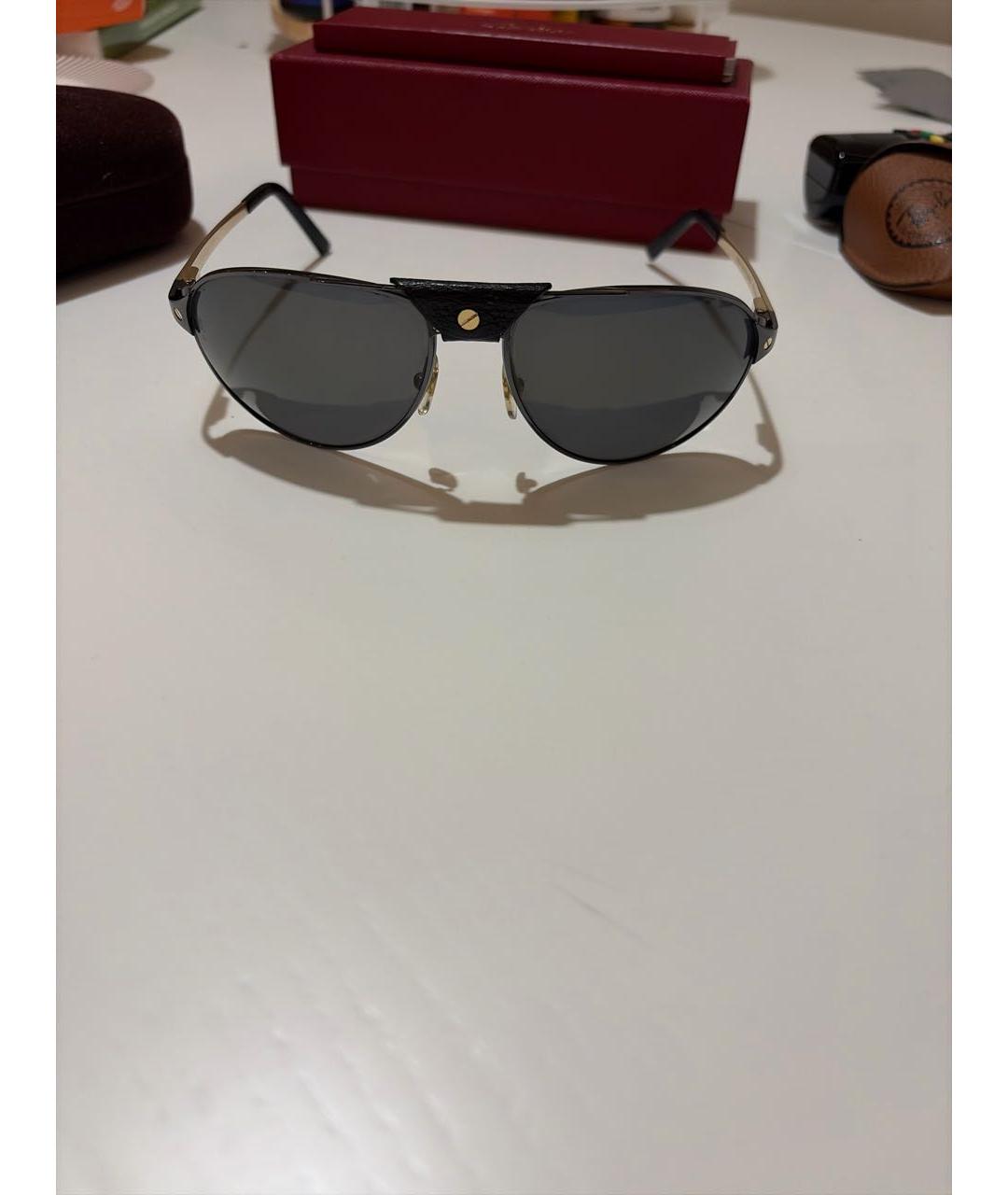 CARTIER Черные металлические солнцезащитные очки, фото 7