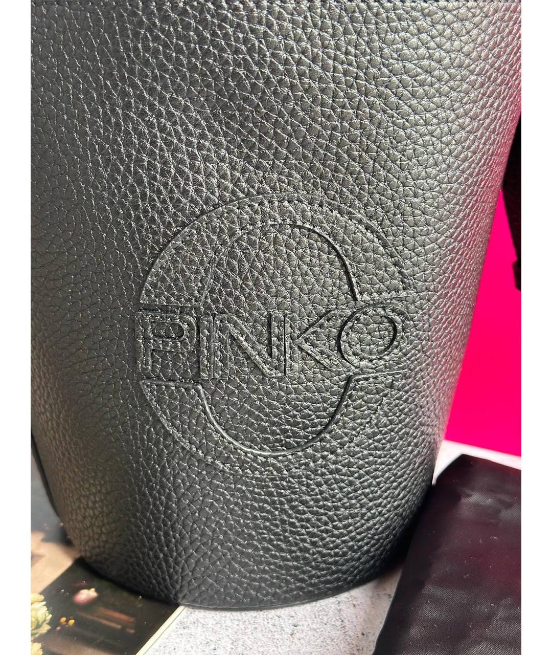 PINKO Черная кожаная сумка через плечо, фото 3