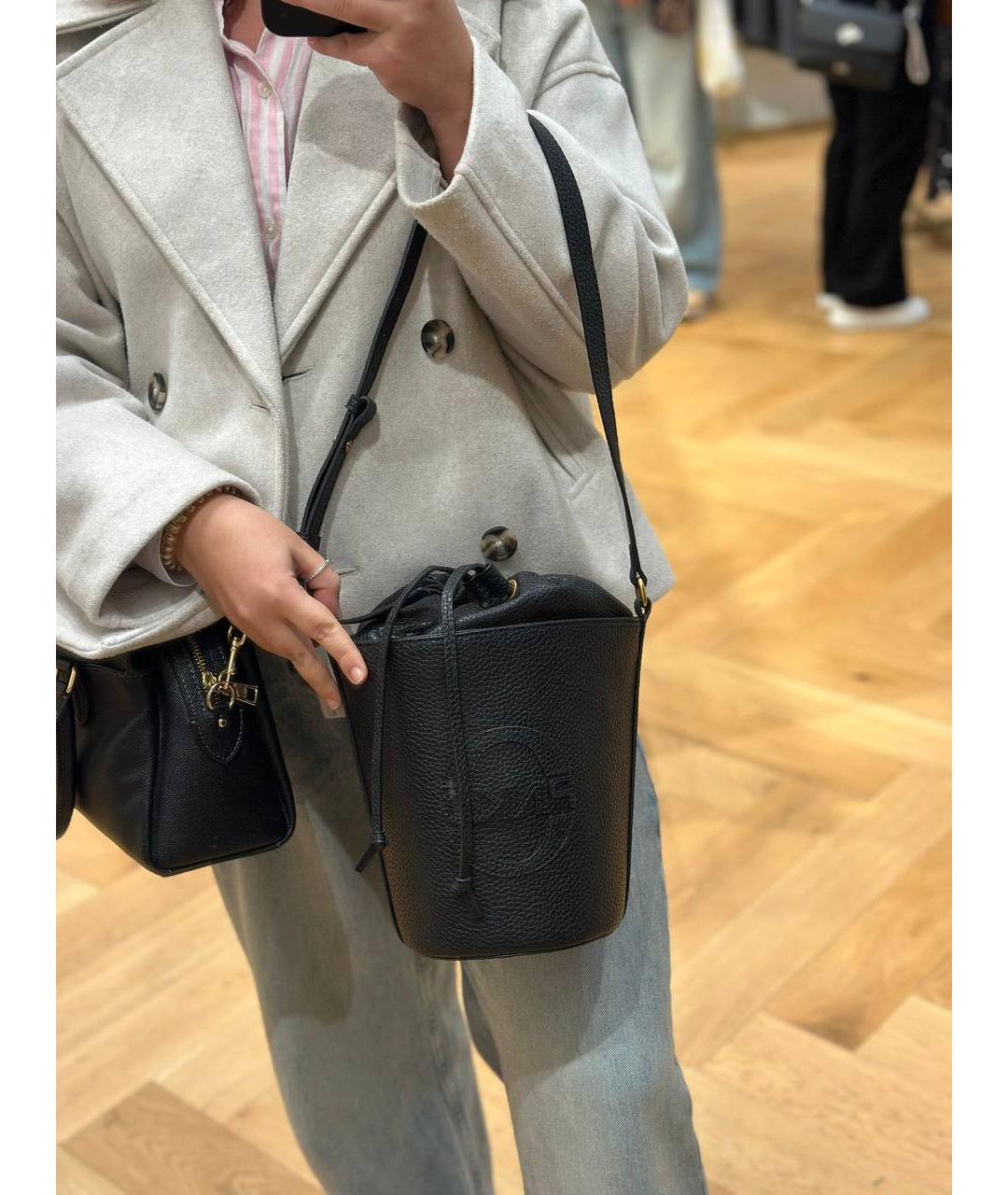 PINKO Черная кожаная сумка через плечо, фото 8