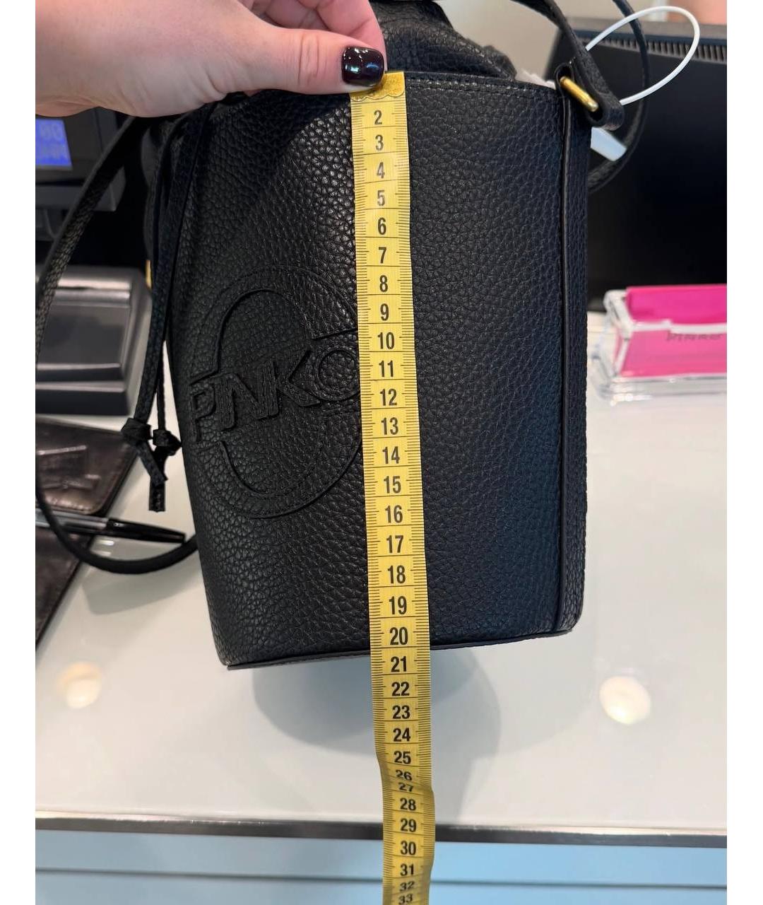 PINKO Черная кожаная сумка через плечо, фото 5