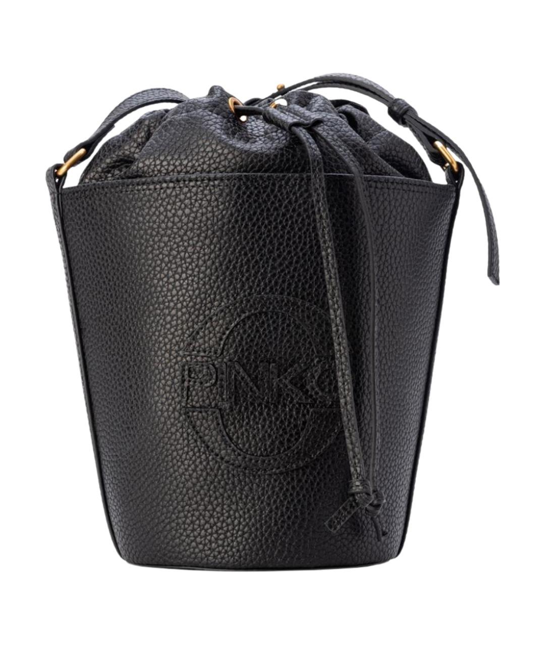 PINKO Черная кожаная сумка через плечо, фото 1