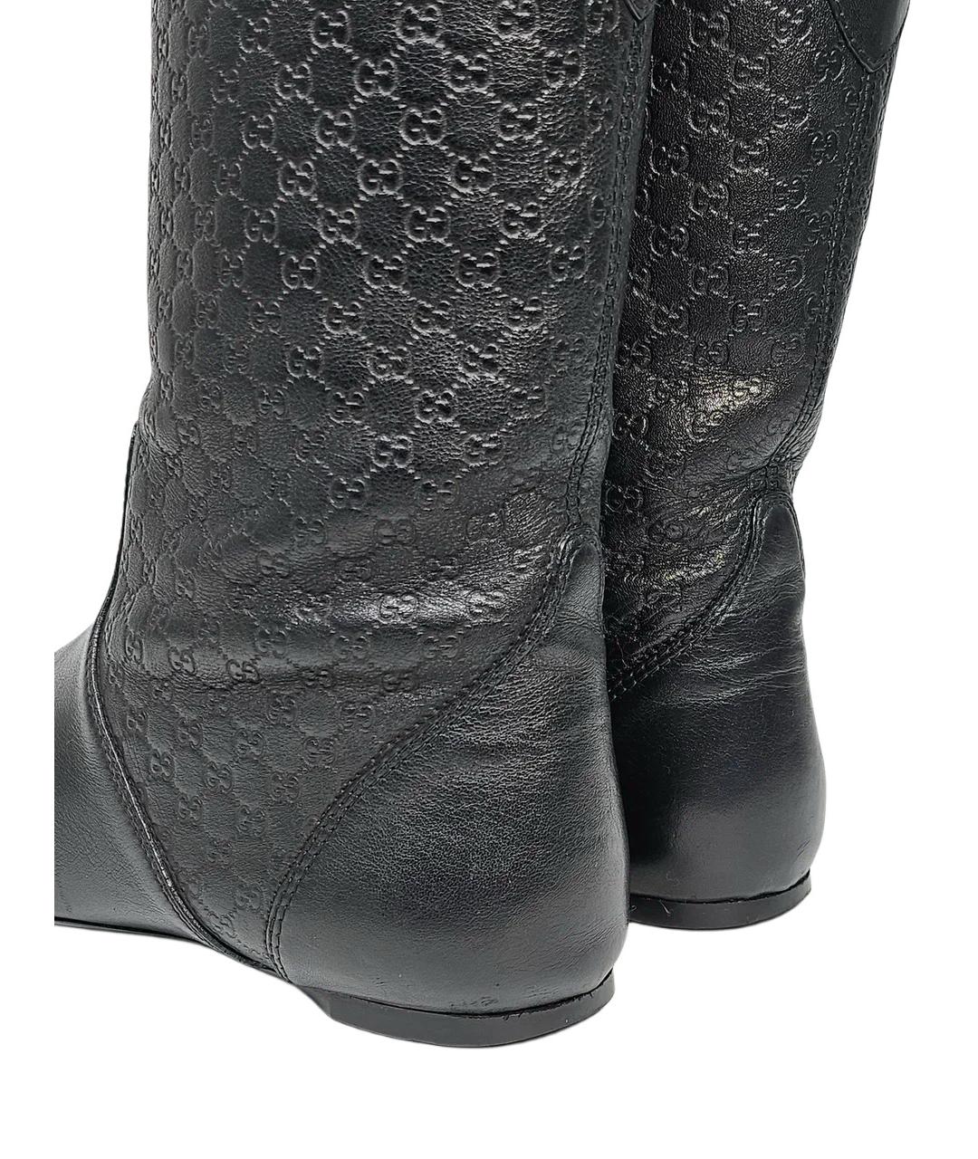 GUCCI Черные кожаные сапоги, фото 5