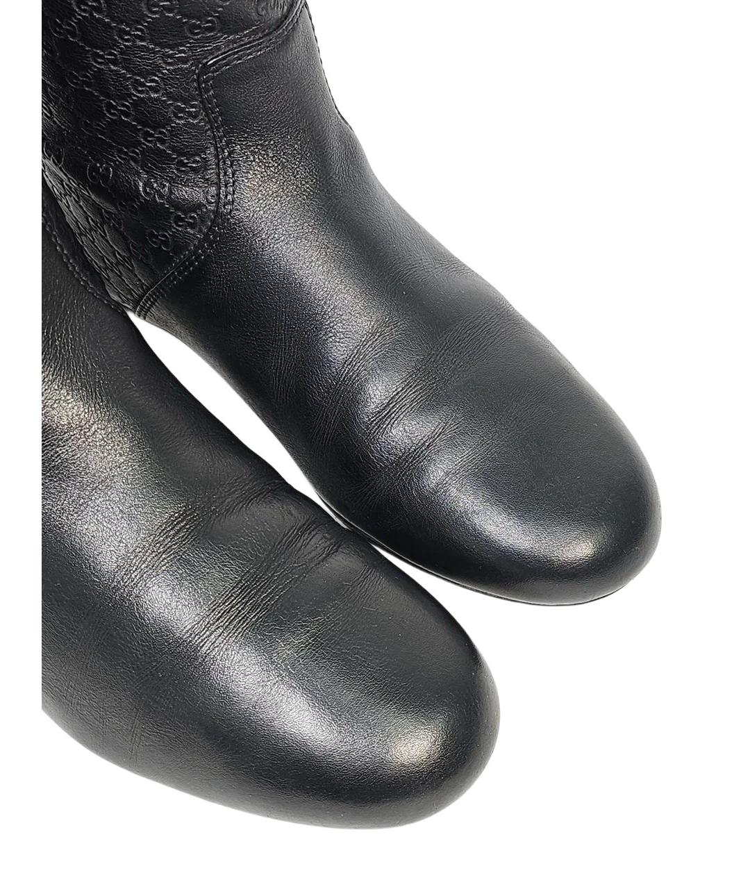 GUCCI Черные кожаные сапоги, фото 6